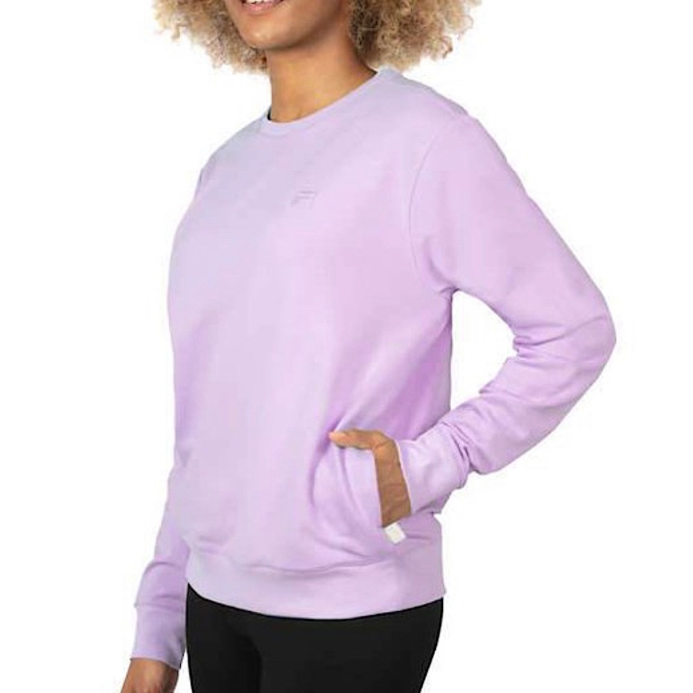 Fila Crewneck Sweatshirt Pockets Orchid M